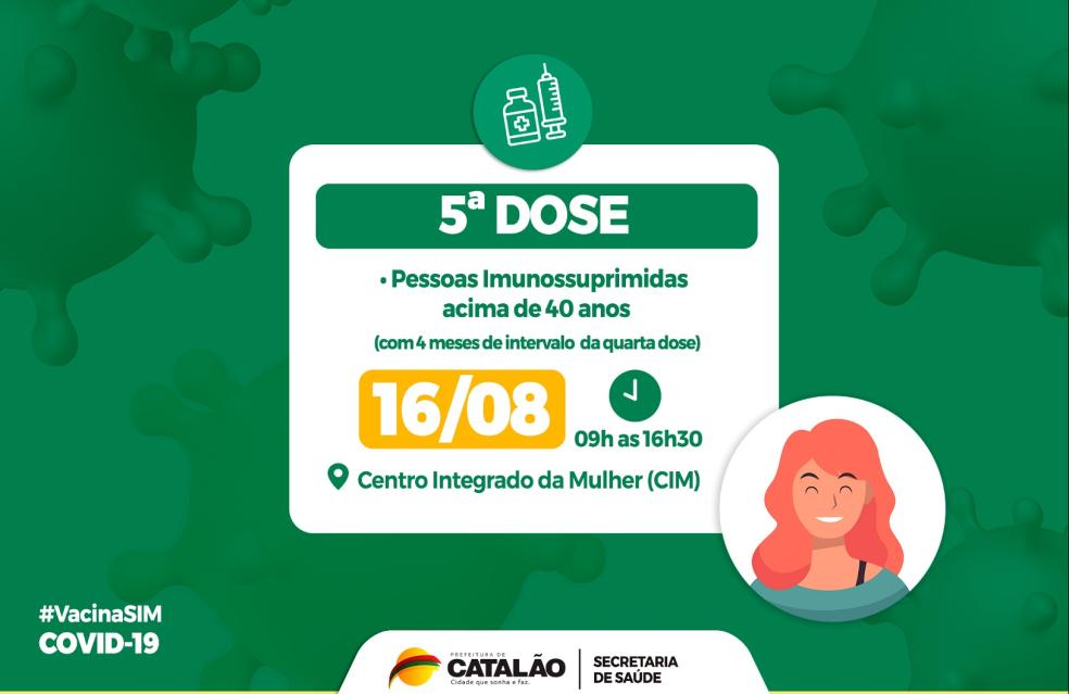 Saúde convoca pessoas imunossuprimidas para receberem a dose reforço.