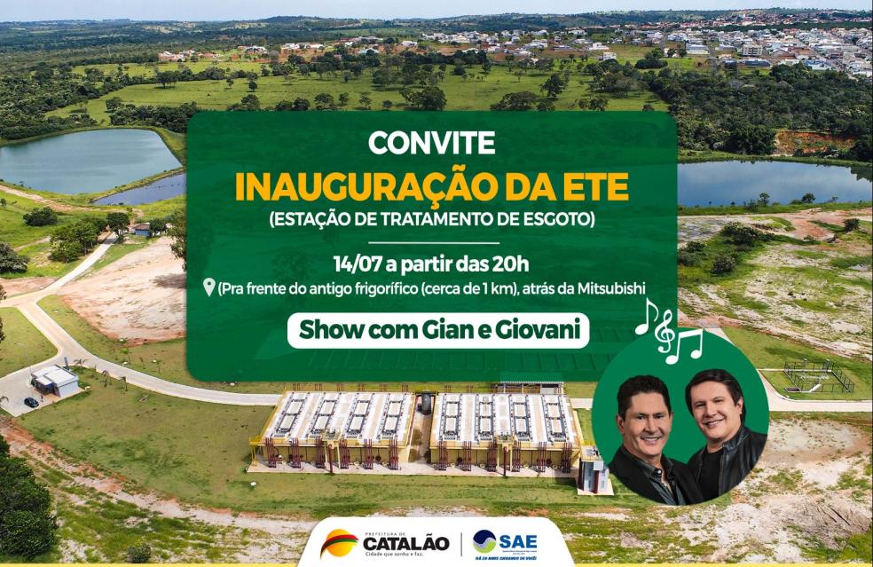 Estação de Tratamento de Esgoto de Catalão (ETE) será inaugurada nesta quinta (14)