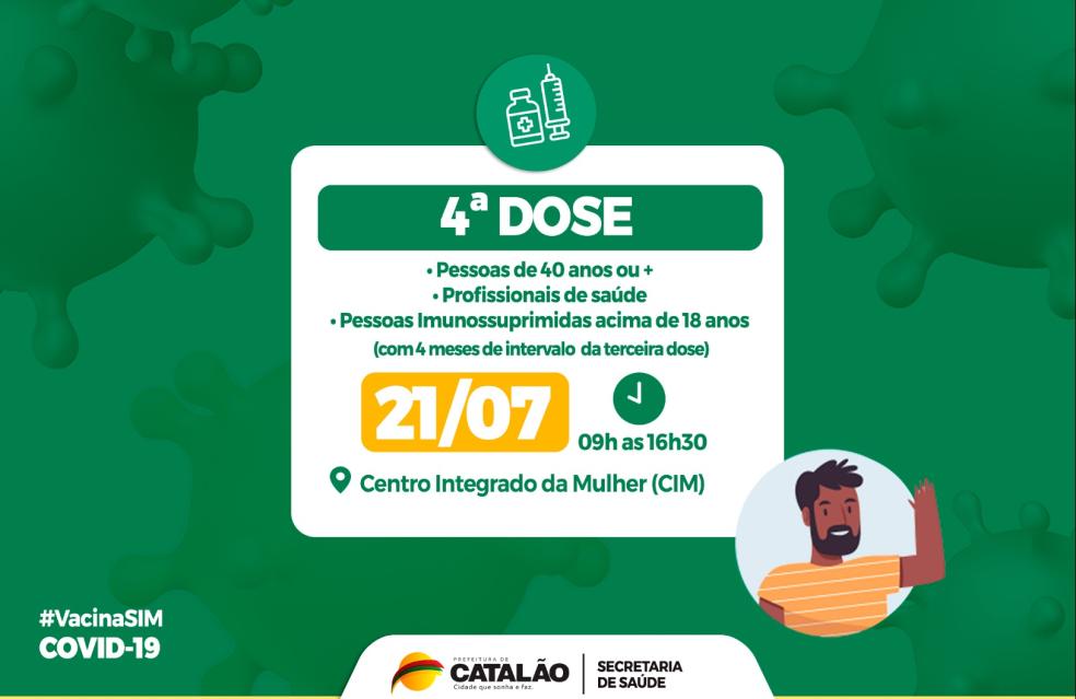 Covid19: Saúde convoca pessoas de 40 anos ou mais para receberem a 4ª dose da vacina