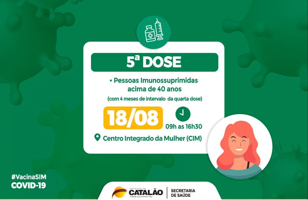 Saúde convoca pessoas imunossuprimidas para receberem a dose reforço.