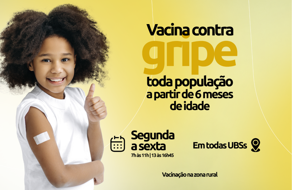 Prefeitura de Catalão começa, nesta quinta-feira(2/05), a vacinação contra gripe para toda a população a partir dos 6 meses de idade
